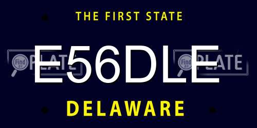 E56DLE Delaware License Plate