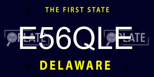 E56QLE Delaware License Plate