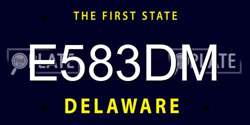 E583DM Delaware License Plate
