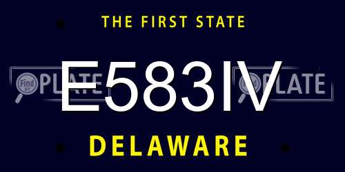 E583IV Delaware License Plate