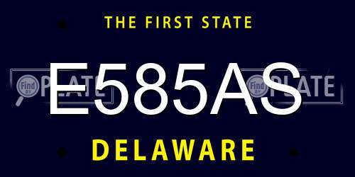 E585AS Delaware License Plate