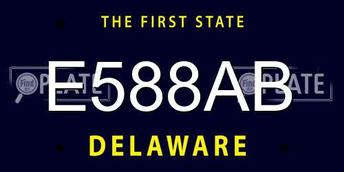 E588AB Delaware License Plate