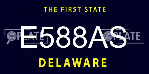 E588AS Delaware License Plate