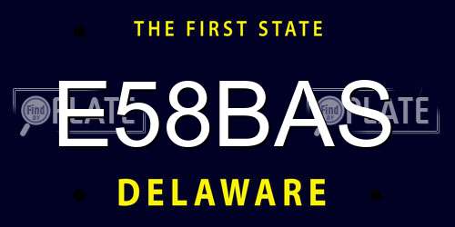 E58BAS Delaware License Plate