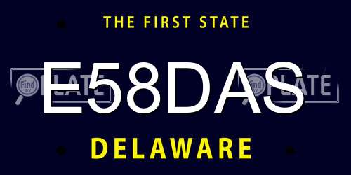 E58DAS Delaware License Plate
