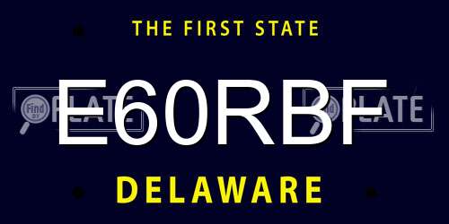 E60RBF Delaware License Plate