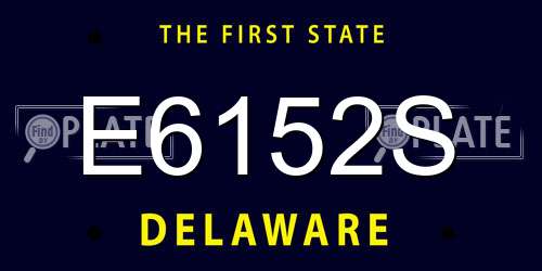 E6152S Delaware License Plate