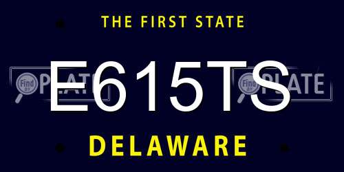 E615TS Delaware License Plate