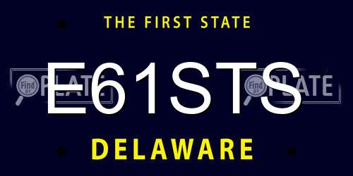 E61STS Delaware License Plate