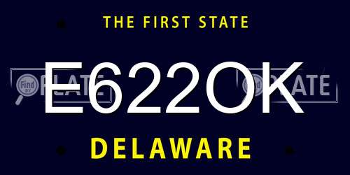 E622OK Delaware License Plate