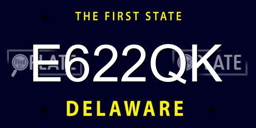 E622QK Delaware License Plate