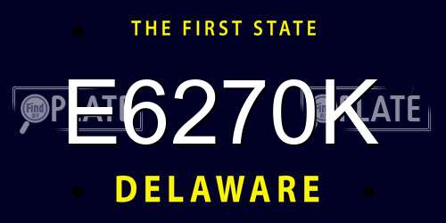 E6270K Delaware License Plate