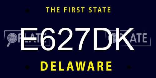 E627DK Delaware License Plate