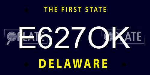 E627OK Delaware License Plate