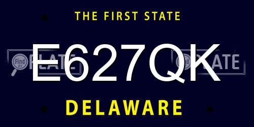 E627QK Delaware License Plate