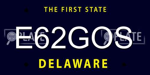 E62GOS Delaware License Plate