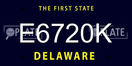 E6720K Delaware License Plate