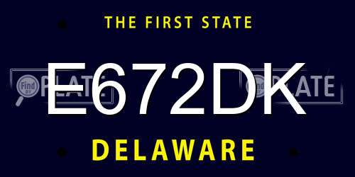 E672DK Delaware License Plate