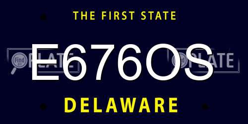 E676OS Delaware License Plate