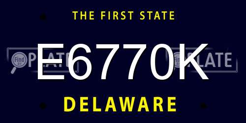 E6770K Delaware License Plate