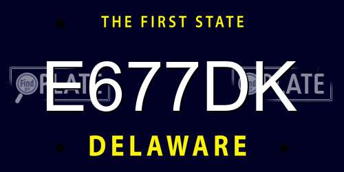 E677DK Delaware License Plate