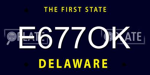 E677OK Delaware License Plate