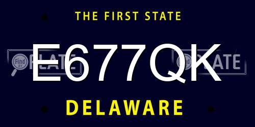 E677QK Delaware License Plate