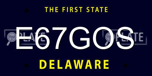 E67GOS Delaware License Plate