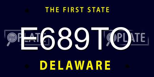 E689TO Delaware License Plate