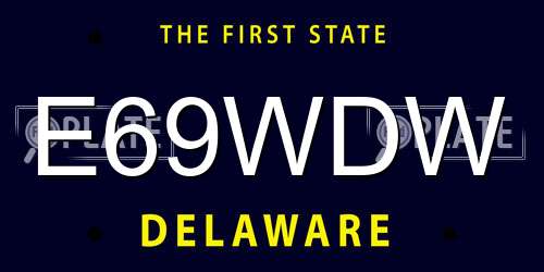 E69WDW Delaware License Plate