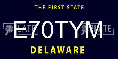E70TYM Delaware License Plate