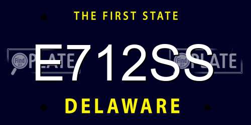 E712SS Delaware License Plate