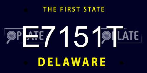 E7151T Delaware License Plate