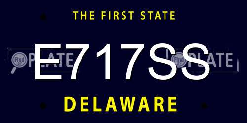 E717SS Delaware License Plate