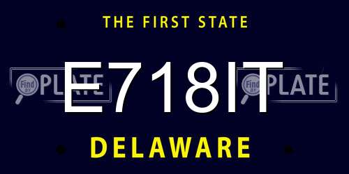 E718IT Delaware License Plate