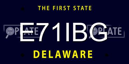 E71IBG Delaware License Plate