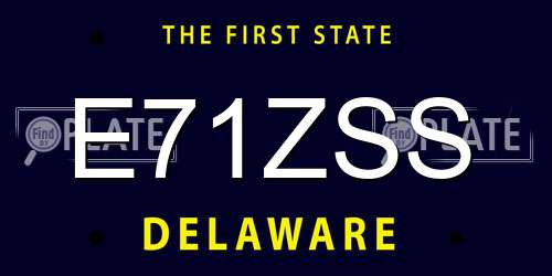 E71ZSS Delaware License Plate