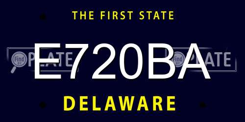E720BA Delaware License Plate