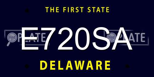 E720SA Delaware License Plate