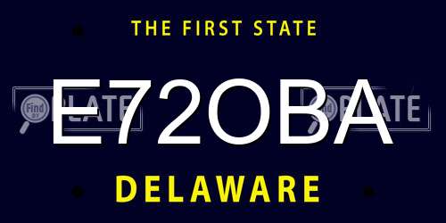 E72OBA Delaware License Plate