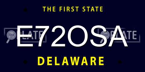 E72OSA Delaware License Plate