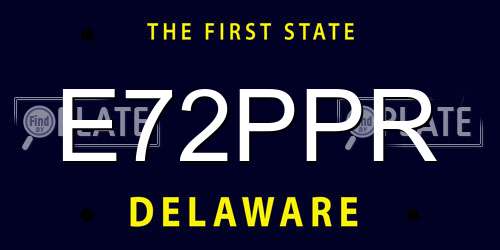 E72PPR Delaware License Plate