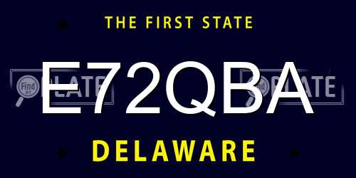 E72QBA Delaware License Plate
