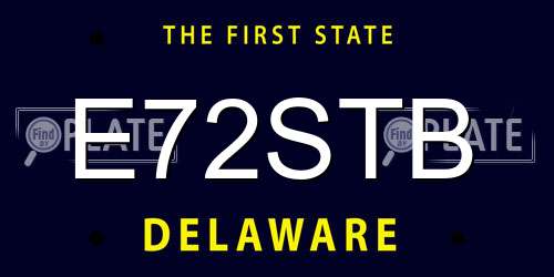 E72STB Delaware License Plate