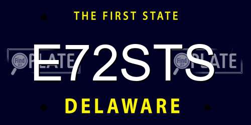 E72STS Delaware License Plate