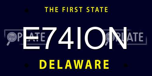 E74ION Delaware License Plate