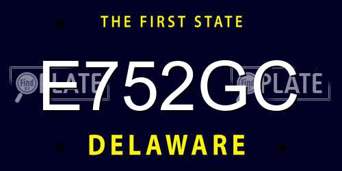 E752GC Delaware License Plate