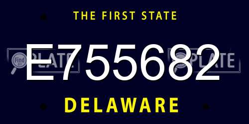 E755682 Delaware License Plate