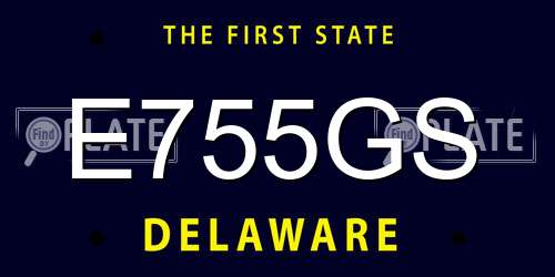 E755GS Delaware License Plate