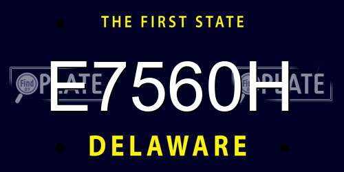 E7560H Delaware License Plate